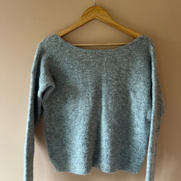 Sezane Barry Jumper in Light Marl Grey - Picture 3 of 4